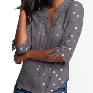 Metallic Polka Dot Blouse